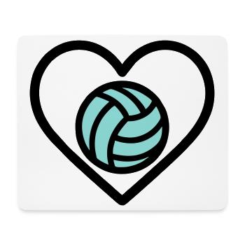 Volley-ball de cœur – Amateur de sport d’équipe - Tapis de souris (format paysage) - blanc - Devant