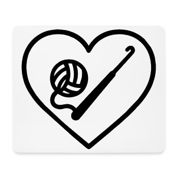 Crochet Heart – Handmade Passion - Mouse Pad (horizontal) - white - Front