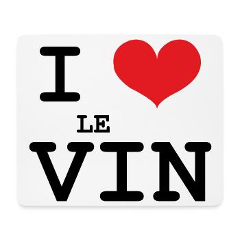 J’aime le vin / Alcool - Tapis de souris (format paysage) - blanc - Devant