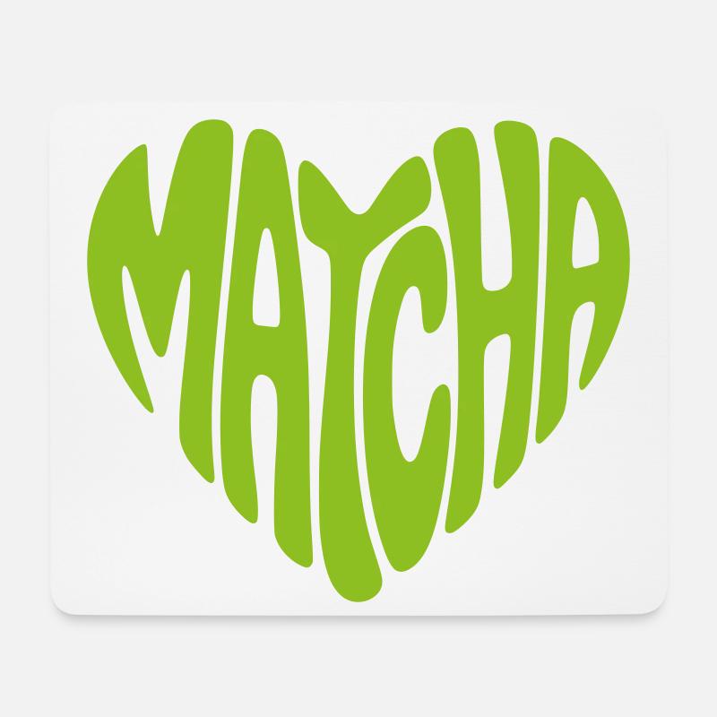 Matcha Herz Form - Mousepad (Querformat) - Weiß