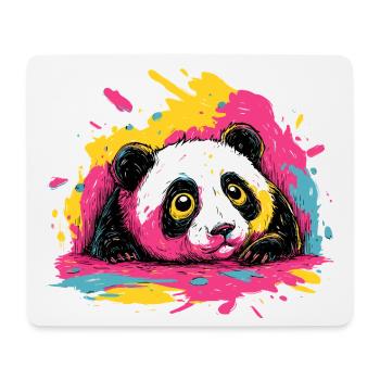 Panda Color Splash - Tapis de souris (format paysage) - blanc - Devant