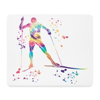 Ski de fond Ski de fond - Tapis de souris (format paysage) - blanc - Devant