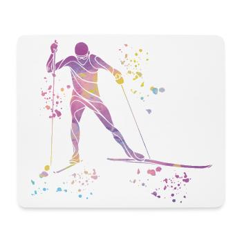 Ski de fond Ski de fond - Tapis de souris (format paysage) - blanc - Devant