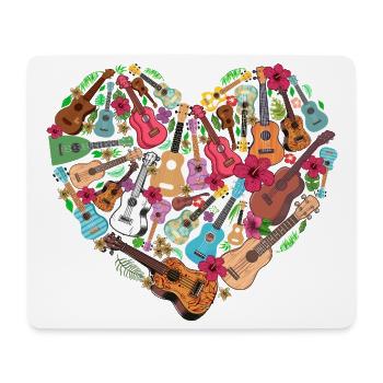 Hawaiian Ukulele Uke Heart - Mousepad (Querformat) - Weiß - Vorne