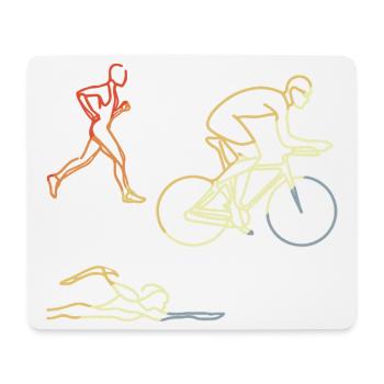 Vintage Schwimmen Radfahren Laufen - Mousepad (Querformat) - Weiß - Vorne