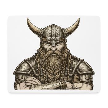 Légende viking viking marin Odin Raven Fighter - Tapis de souris (format paysage) - blanc - Devant
