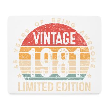 Jahrgang 1981 Limitierte Auflage - Mousepad (Querformat) - Weiß - Vorne