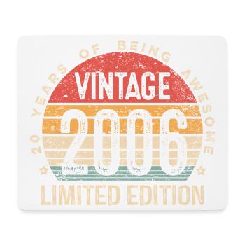 Vintage 2006 Limited Edition 20-Year-Old 20th Bday - Mouse Pad (horizontal) - white - Front