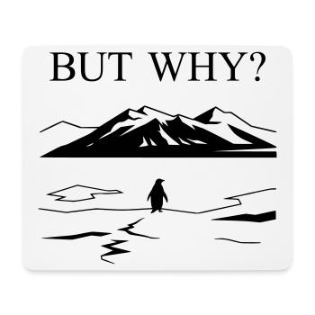 But Why Penguin Meme Minimalist Art - Mousepad (Querformat) - Weiß - Vorne