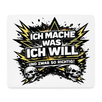 Ich mache was ich will – Skull & Blitze - Mousepad (Querformat) - Weiß - Vorne