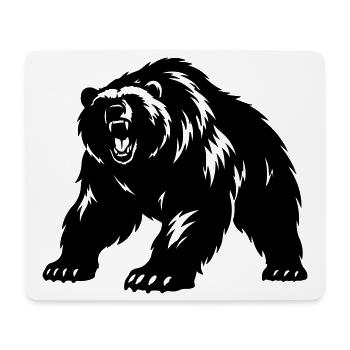 Grizzly Bear Silhouette - Mouse Pad (horizontal) - white - Front