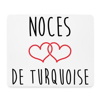 Türkis Hochzeit 18 Jahre Ehe - Mousepad (Querformat) - Weiß - Vorne