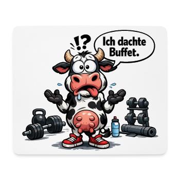 Gym Fitness Humor Kuh Spruch Geschenk - Mousepad (Querformat) - Weiß - Vorne