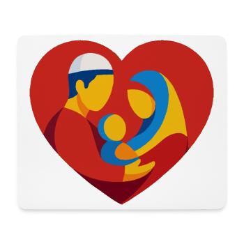 Colorful Muslim Family in Heart - Mouse Pad (horizontal) - white - Front