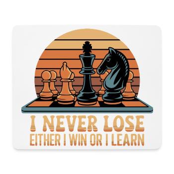 Schach Spruch - Ich verliere nie - Mousepad (Querformat) - Weiß - Vorne