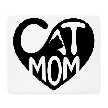 Cat Mom, Cat Mom Heart - Mouse Pad (horizontal) - white - Front