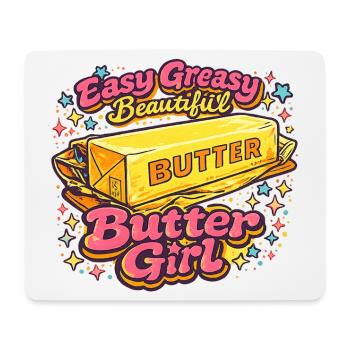 Illustration rétro pop art de Butter Girl - Tapis de souris (format paysage) - blanc - Devant