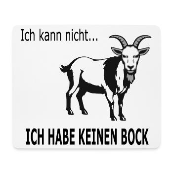 Bergziege Linienkunst Silhouette, Hab keinen Bock - Mousepad (Querformat) - Weiß - Vorne
