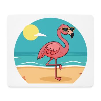 Bronzage de flamants roses n°2 - Tapis de souris (format paysage) - blanc - Devant