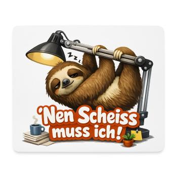 nen Scheiss muss ich frecher Spruch - Mousepad (Querformat) - Weiß - Vorne