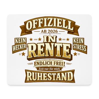 Offiziell ab 2026 in Rente endlich frei - Mousepad (Querformat) - Weiß - Vorne