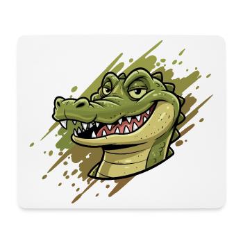 Tête de graffiti d’alligator - Tapis de souris (format paysage) - blanc - Devant