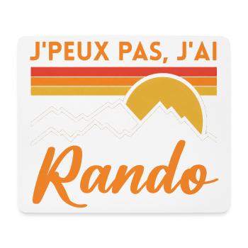 Rando Soleil Vintage Montagne randonnée rando - Tapis de souris (format paysage) - blanc - Devant