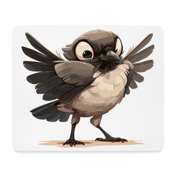 Pies Magpie - Tapis de souris (format paysage) - blanc - Devant
