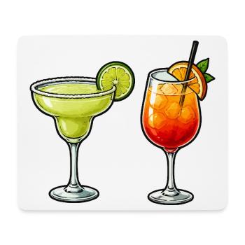 Two cocktails: Lime Margarita & Sunset - Mouse Pad (horizontal) - white - Front