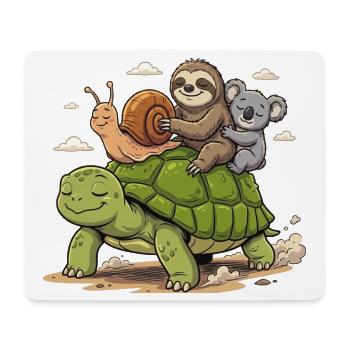 Schildkröte Schnecke Faultier Koala Anti-Stress - Mousepad (Querformat) - Weiß - Vorne