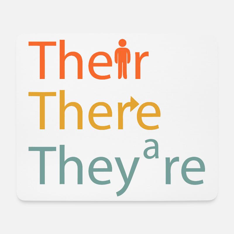Pronoun Trio Typographic Puzzle - Mouse Pad (horizontal) - white
