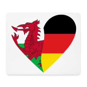 Dragon Flag Heart Design Wales - Tapis de souris (format paysage) - blanc - Devant