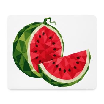 Geometric Watermelon | Polygon Fruit Motif - Mouse Pad (horizontal) - white - Front