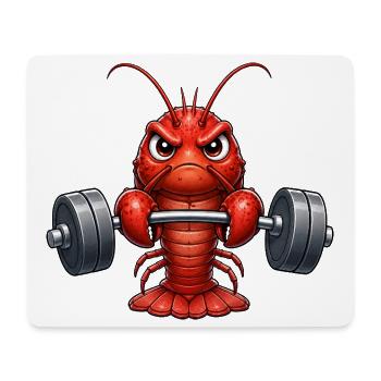 Bodybuilder de fitness au crabe homard et aux coquillages - Tapis de souris (format paysage) - blanc - Devant
