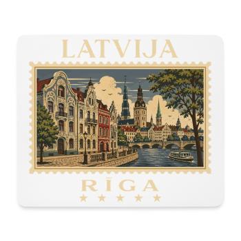 Lettland Riga Vintage Reisemarke - Mousepad (Querformat) - Weiß - Vorne
