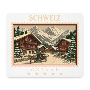 Schweiz Gstaad Vintage Reisemarke - Mousepad (Querformat) - Weiß - Vorne