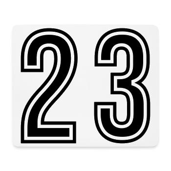 Symbole du chiffre 23 - Tapis de souris (format paysage) - blanc - Devant