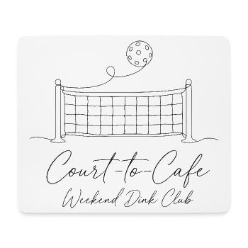 Chemise Pickleball Line Art – Minimaliste Court-to-CA - Tapis de souris (format paysage) - blanc - Devant