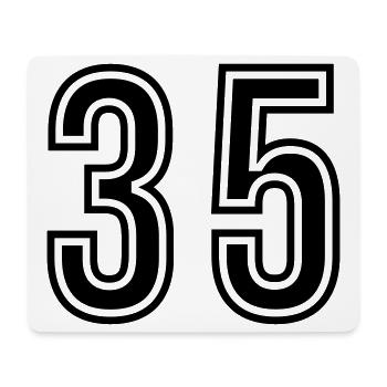 35 Symbole numérique - Tapis de souris (format paysage) - blanc - Devant