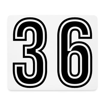 36 Number Symbol - Mouse Pad (horizontal) - white - Front