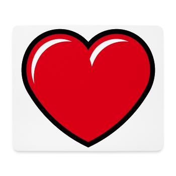 Herz / Herzchen (Liebe / Symbol / Red Black) - Mousepad (Querformat) - Weiß - Vorne