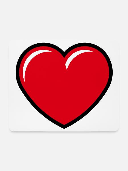 Herz / Herzchen (Liebe / Symbol / Red Black) - Mousepad (Querformat) - Weiß