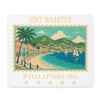 Sint Maarten Philipsburg Vintage Travel Brand - Mouse Pad (horizontal) - white - Front