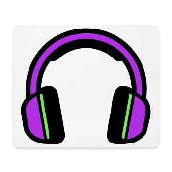 Silhouette musicale des écouteurs - Tapis de souris (format paysage) - blanc - Devant