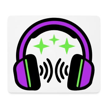 Headphones Stars Icon - Mouse Pad (horizontal) - white - Front