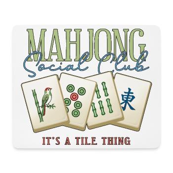 Mahjong Social Club Club Fliesen-Ding - Mousepad (Querformat) - Weiß - Vorne