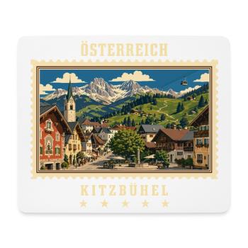 Österreich Kitzbühel Vintage Reisemarke - Mousepad (Querformat) - Weiß - Vorne