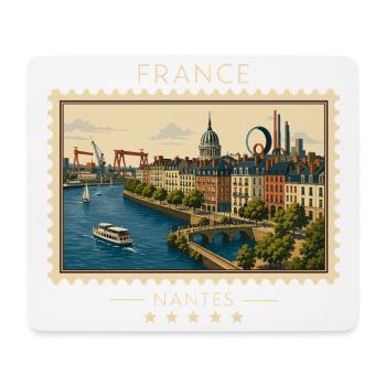 Frankreich Nantes Vintage Reisemarke - Mousepad (Querformat) - Weiß - Vorne