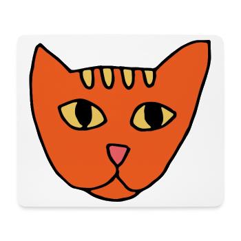 Orange Katzengesicht Pop-Art - Mousepad (Querformat) - Weiß - Vorne