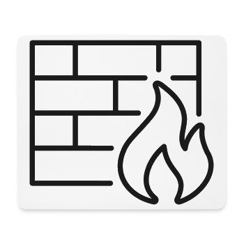Firewall-Schutzlinien-Symbol - Mousepad (Querformat) - Weiß - Vorne